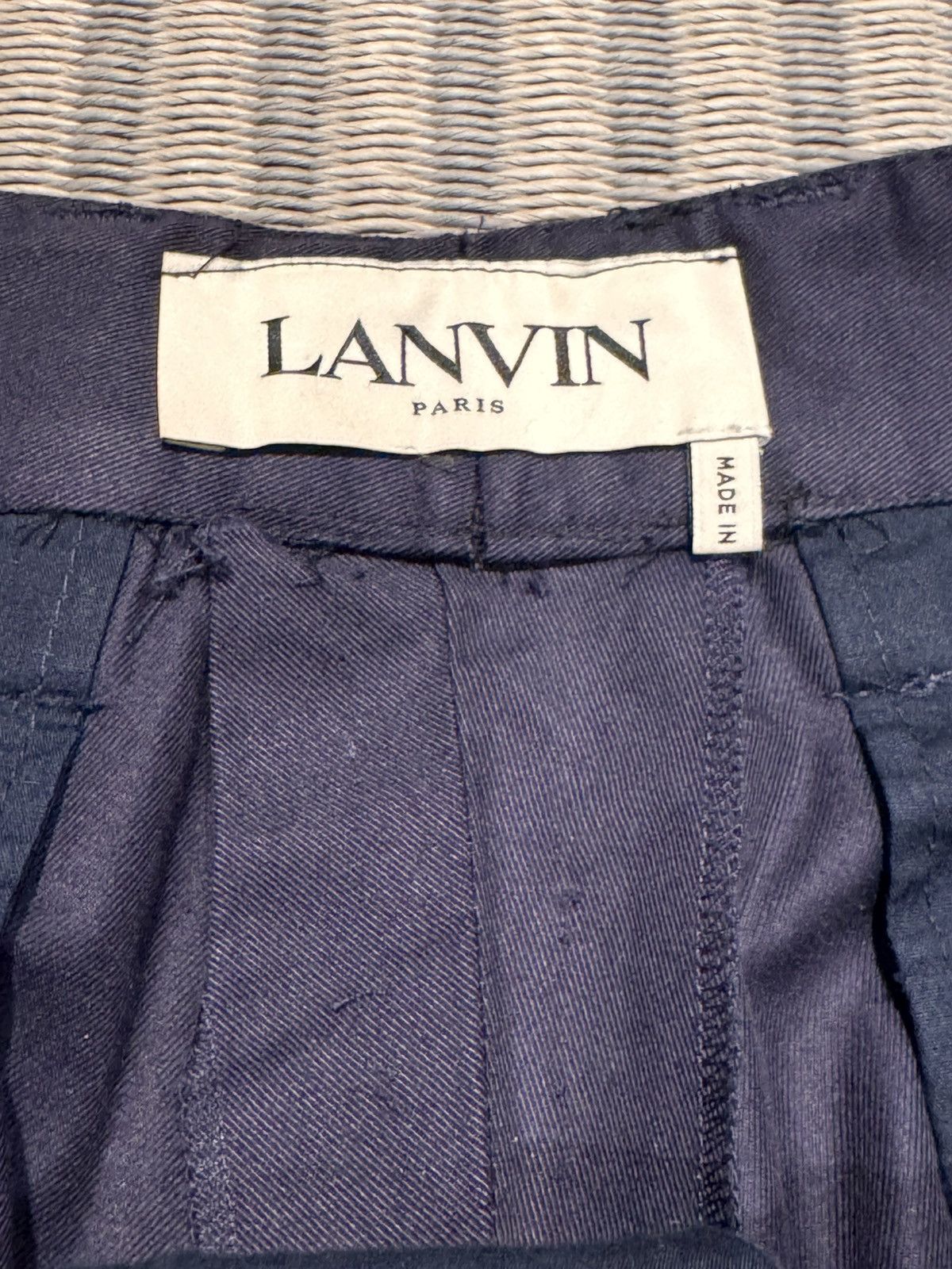 Lanvin Lanvin Navy Cotton Tapered Pants, Patch Pockets – Size 50 Size US 34 / EU 50 - 2 Thumbnail