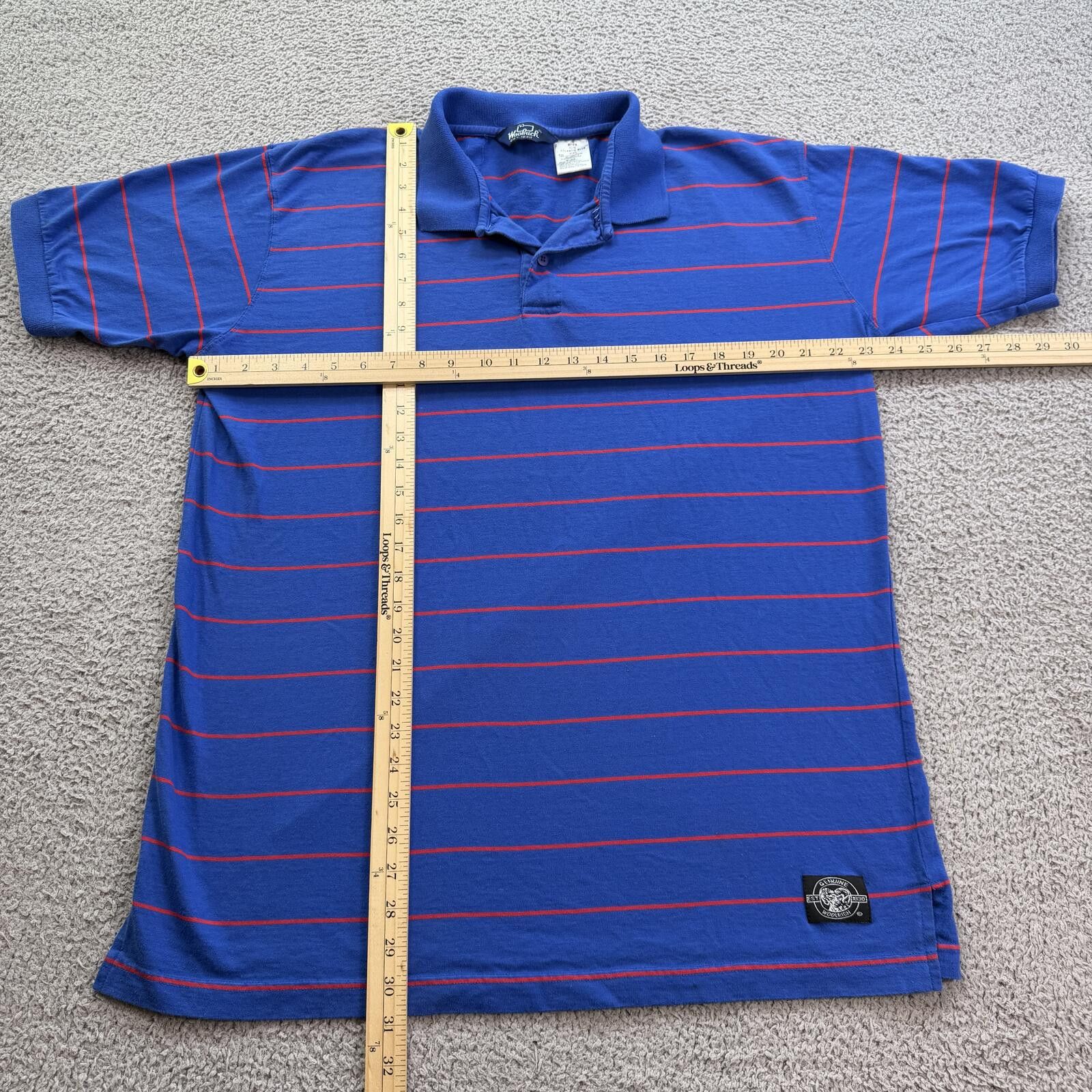 Woolrich Woolen Mills Vintage Y2K Woolrich Striped Polo Shirt Blue Boxy XXL Size US XXL / EU 58 / 5 - 3 Thumbnail