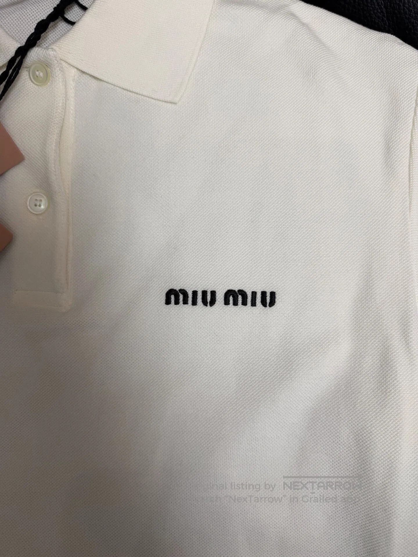 Miu Miu MIU MIU SS24 Logo Embroidered Polo Shirt. Size XS / US 0-2 / IT 36-38 - 3 Thumbnail