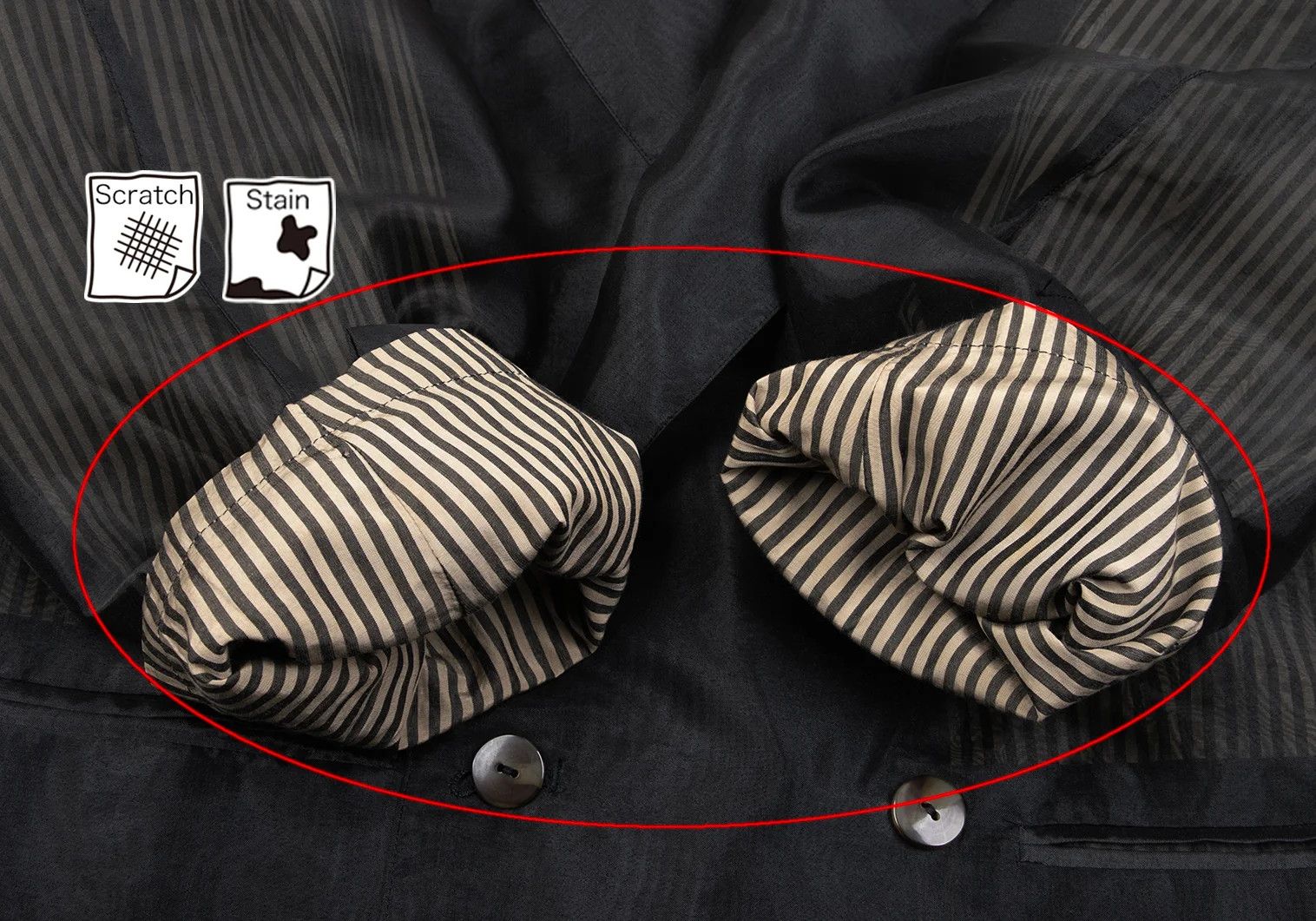 Jean Paul Gaultier Sheer Layered Stripe Jacket in Black and Beige, Size M Size US M / EU 48-50 / 2 - 8 Thumbnail