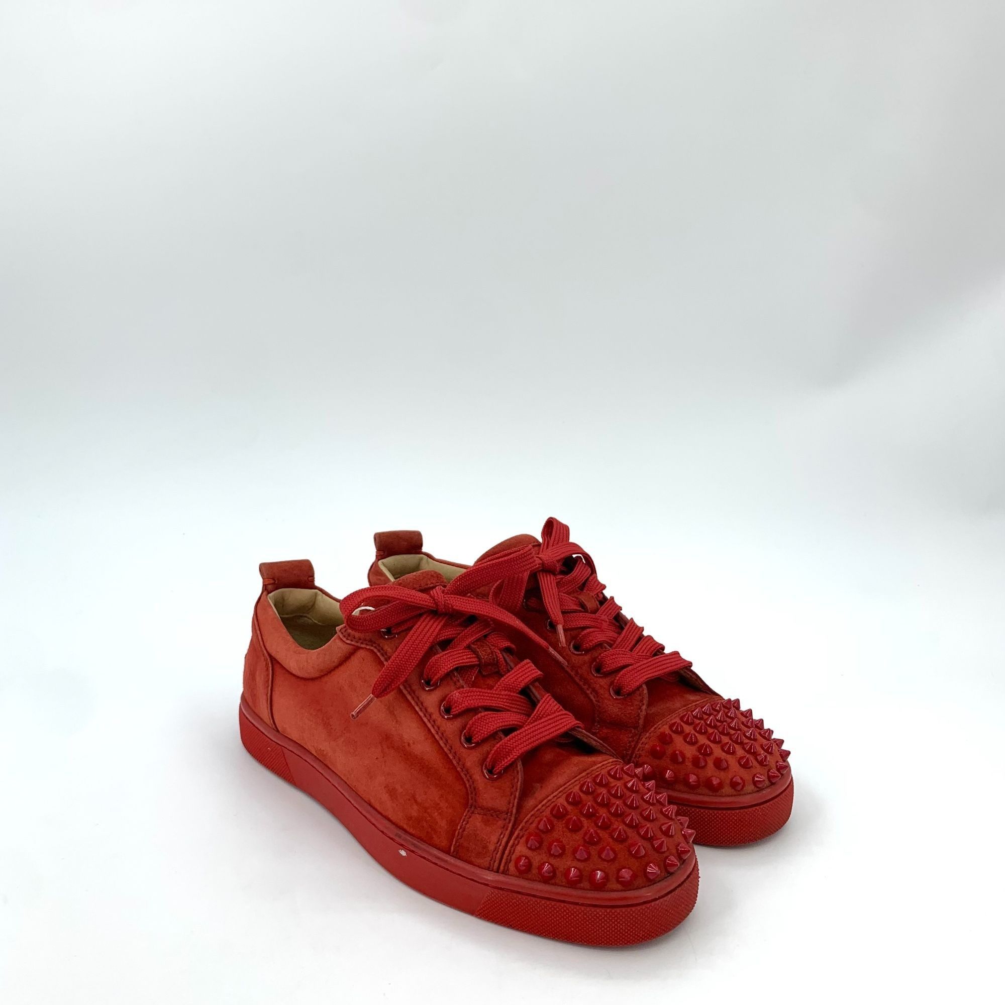 Christian Louboutin Christian Louboutin Red Studded Lace-Up Sneakers (Size 39.5) Size US 9.5 / IT 39.5 - 11 Thumbnail