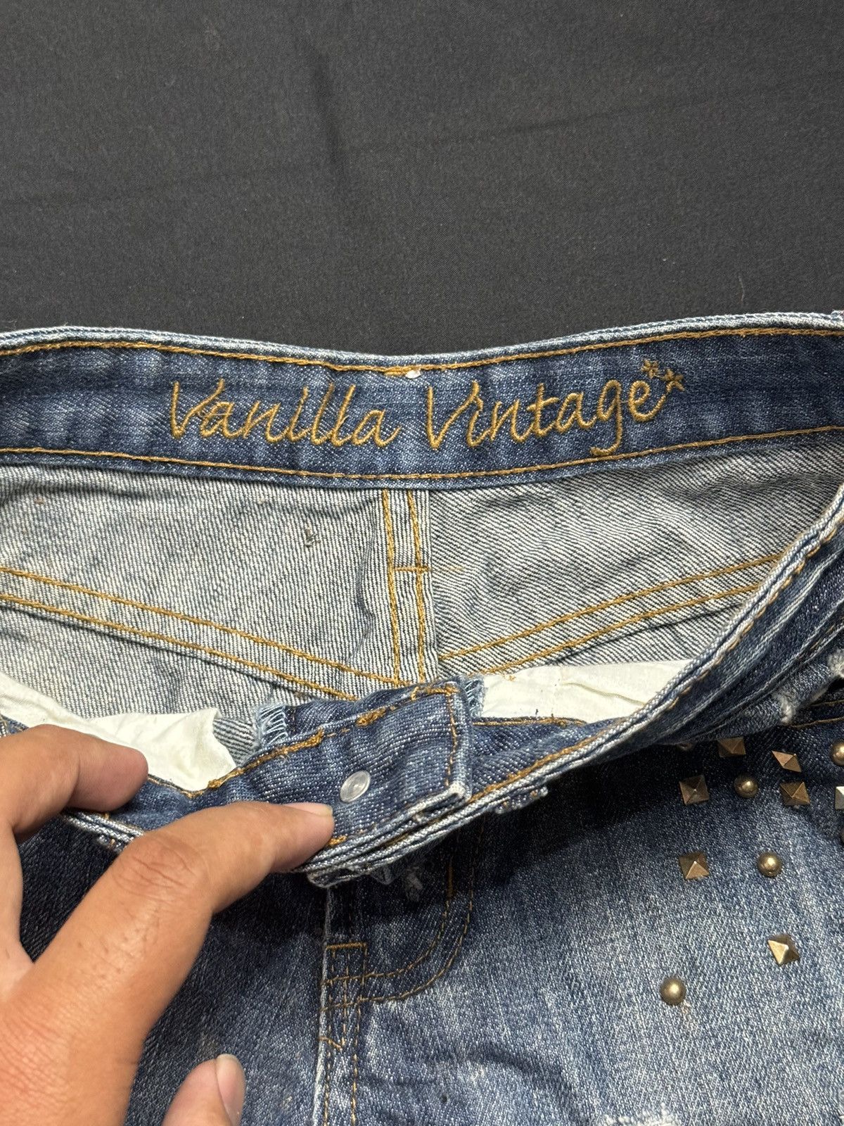 Beauty Beast × Hysteric Glamour × Japanese Brand Y2K Studded Distressed Japanese Vanilla Hot Pants Size 29" - 9 Thumbnail