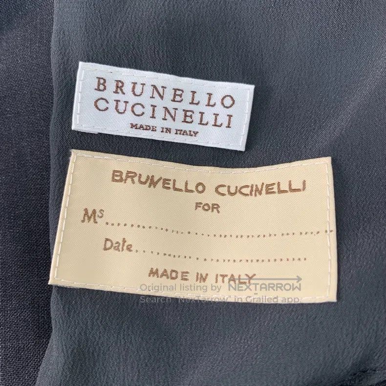 Brunello Cucinelli Dark gray floral diamond-decorated lape