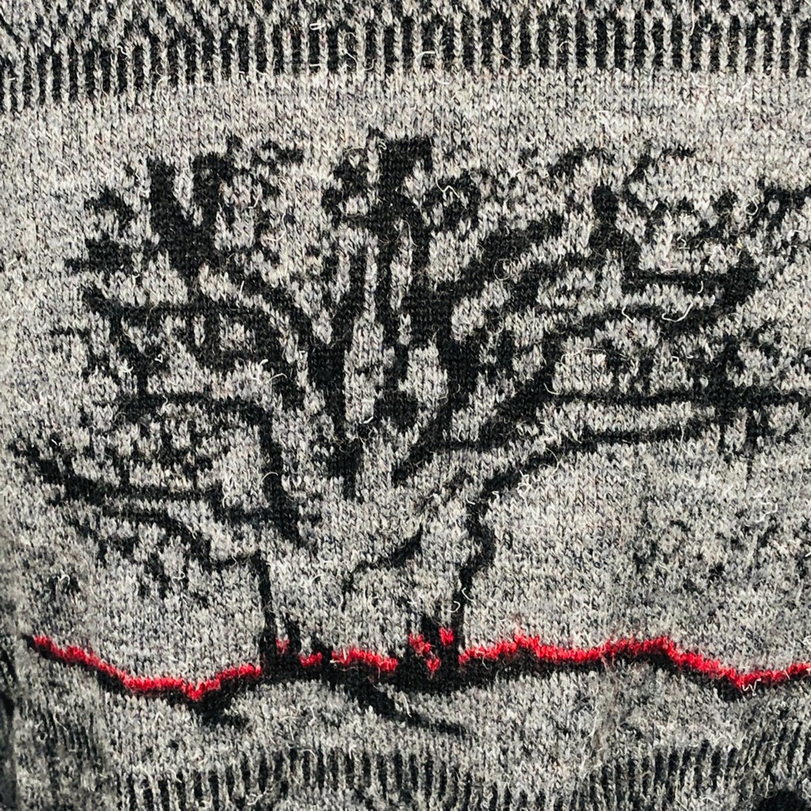 The Unbranded Brand James Dillon Pullover Sweater Gray Black Geometric Tree XL Size US XL / EU 56 / 4 - 3 Thumbnail