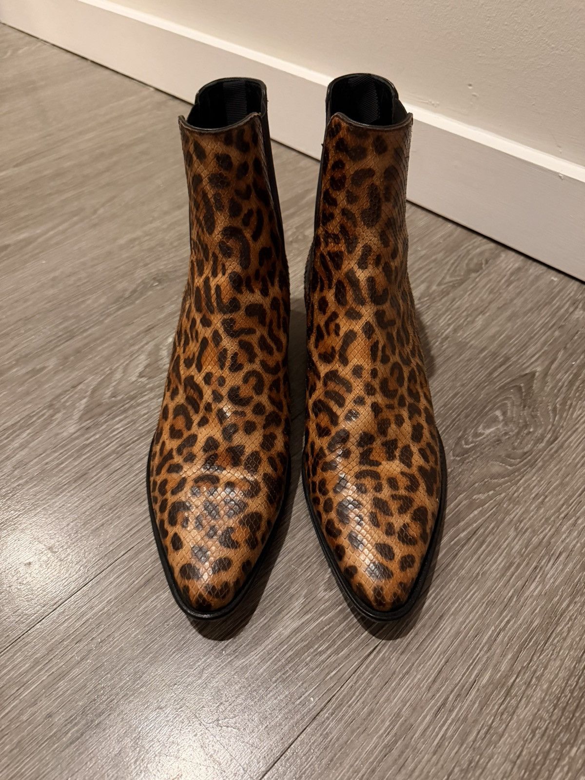 Celine Celine Python Leopard Print Jacno Chelsea Boot Hedi Slimane Size US 10 / EU 43 - 1 Thumbnail