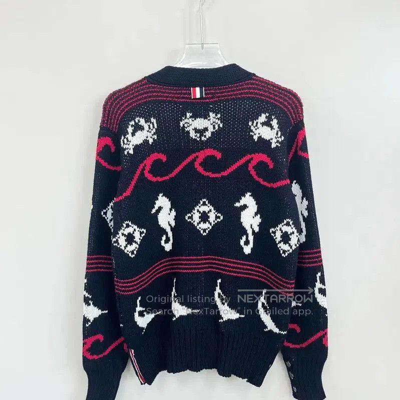 Thom Browne Thom Browne Black Women's Cardigan with Seahorse Design . Size XS / US 0-2 / IT 36-38 - 2 Thumbnail