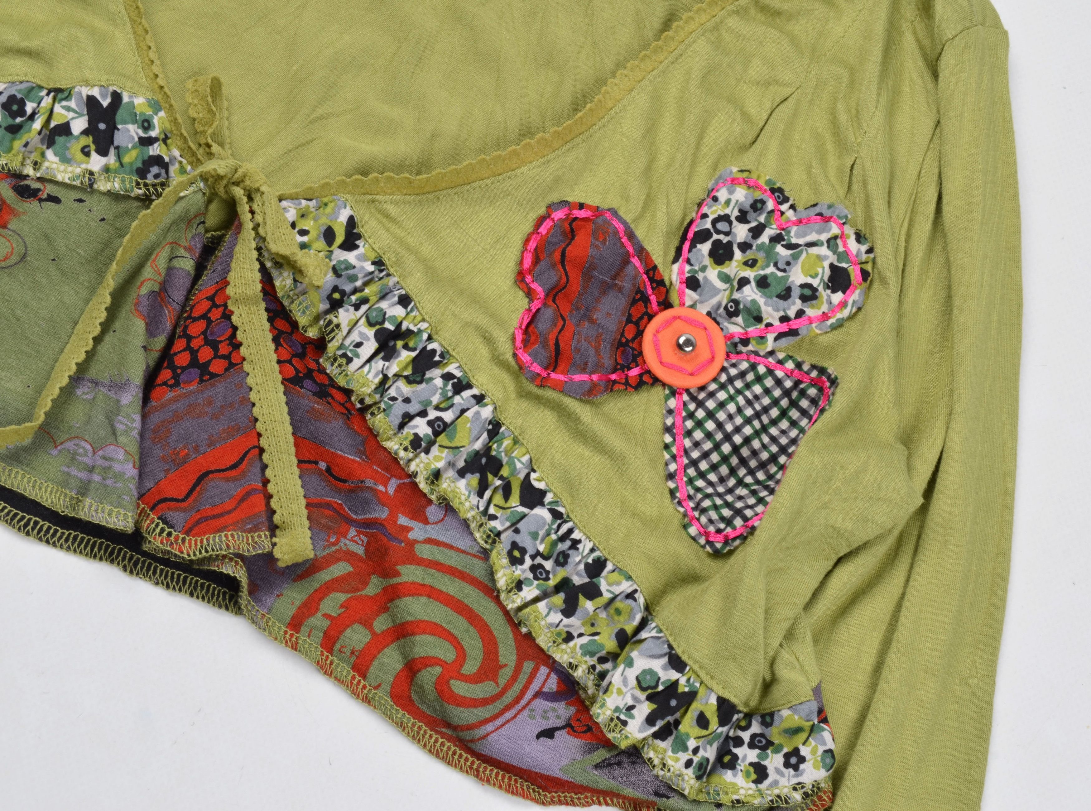Designer × Vintage Sensation pour Elle Y2K Boho Cropped Long Sleeve Top Bolero Size S / US 4 / IT 40 - 6 Thumbnail