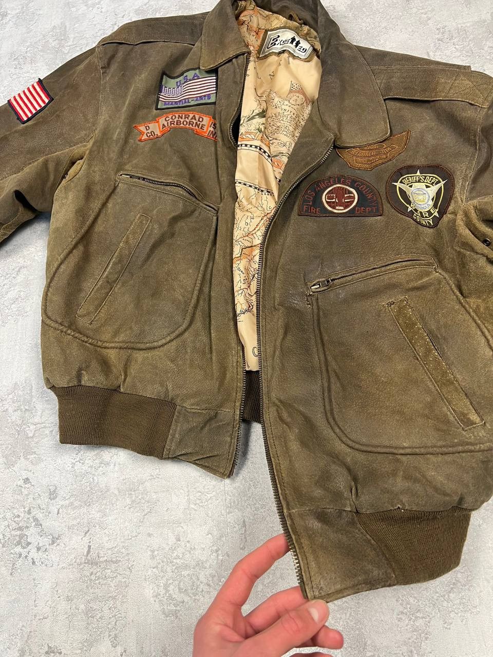 Excelled Vintage Excelled Leather Jacket Military Army Patches USA Size US XL / EU 56 / 4 - 19 Thumbnail