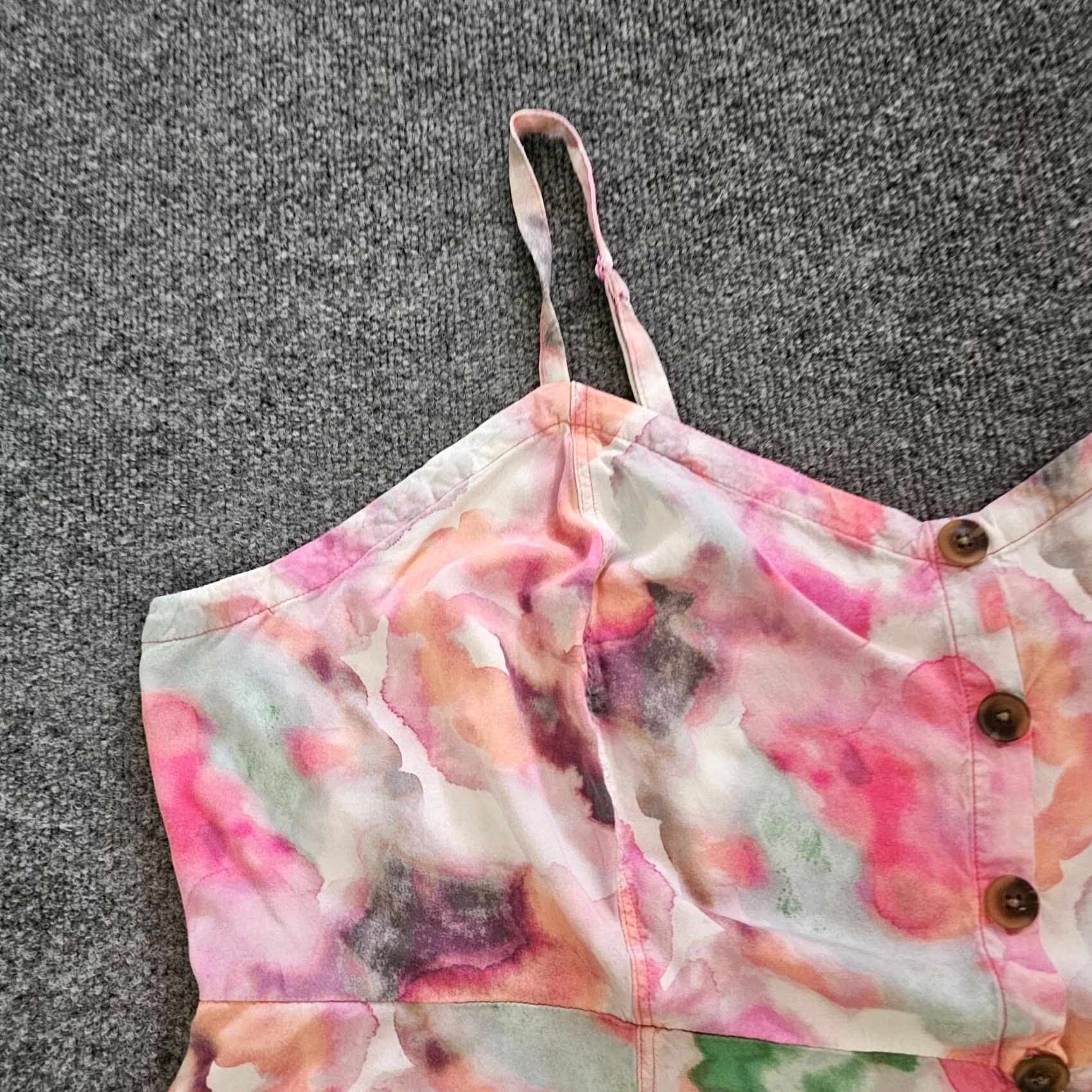 Torrid Torrid Tank Top Womens 5X Pink Watercolor Adjustable Smocked Casual Art Shirt Adult Plus Sized Sleeveless Size XXL / US 16-18 / IT 52-54 - 2 Thumbnail