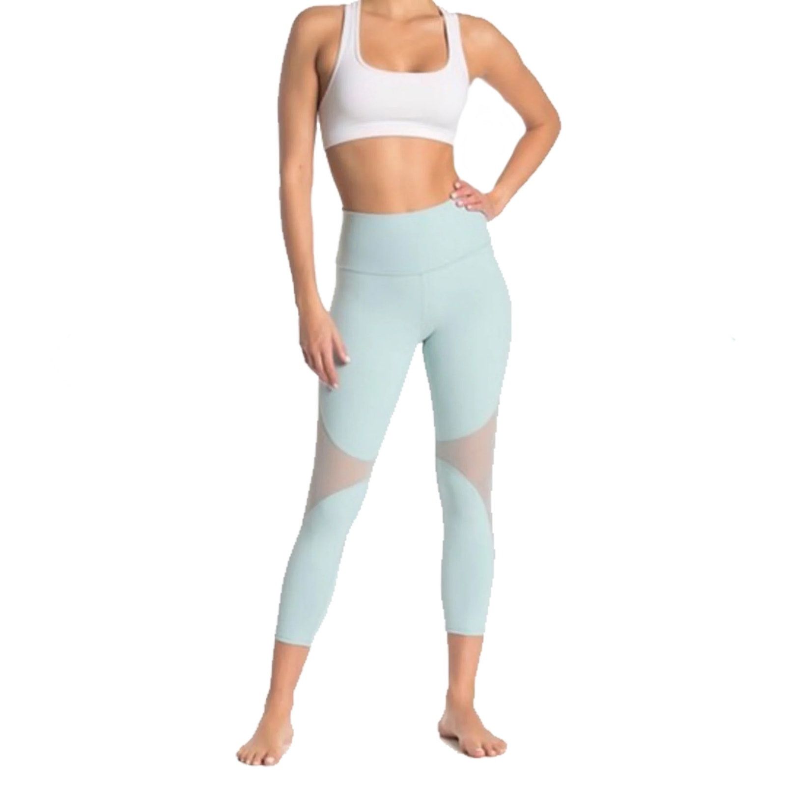 Alo ALO YOGA Powder Blue High Waisted Coast Capri Legging Pant M Size 28" / US 6 / IT 42 - 1 Thumbnail