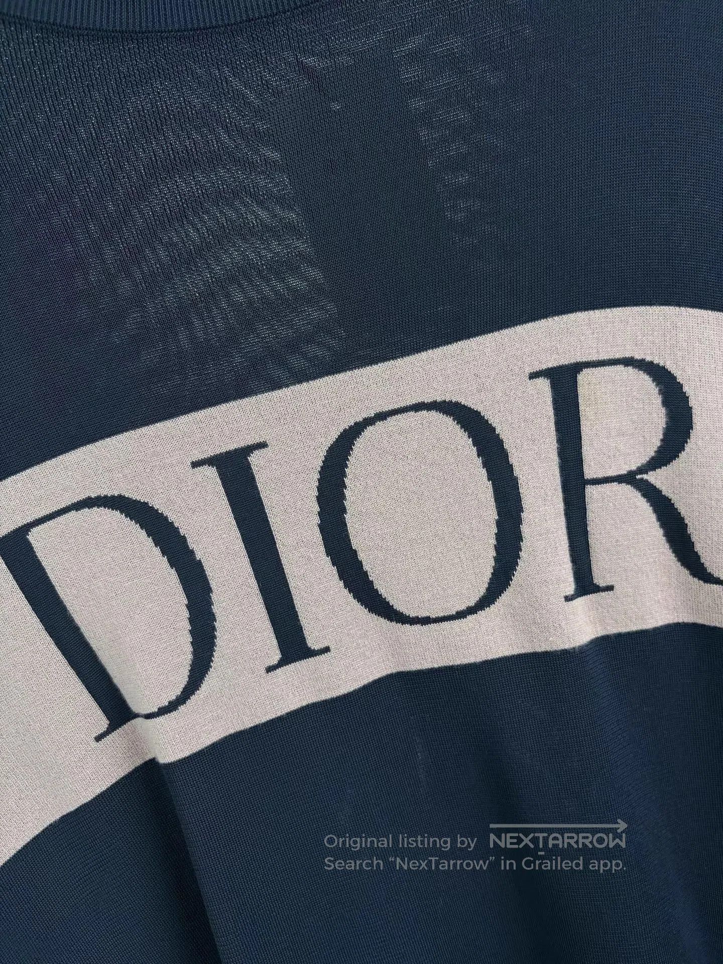Dior Blue Short Sleeve Striped Knit Top XXL. Size US XXL / EU 58 / 5 - 3 Thumbnail