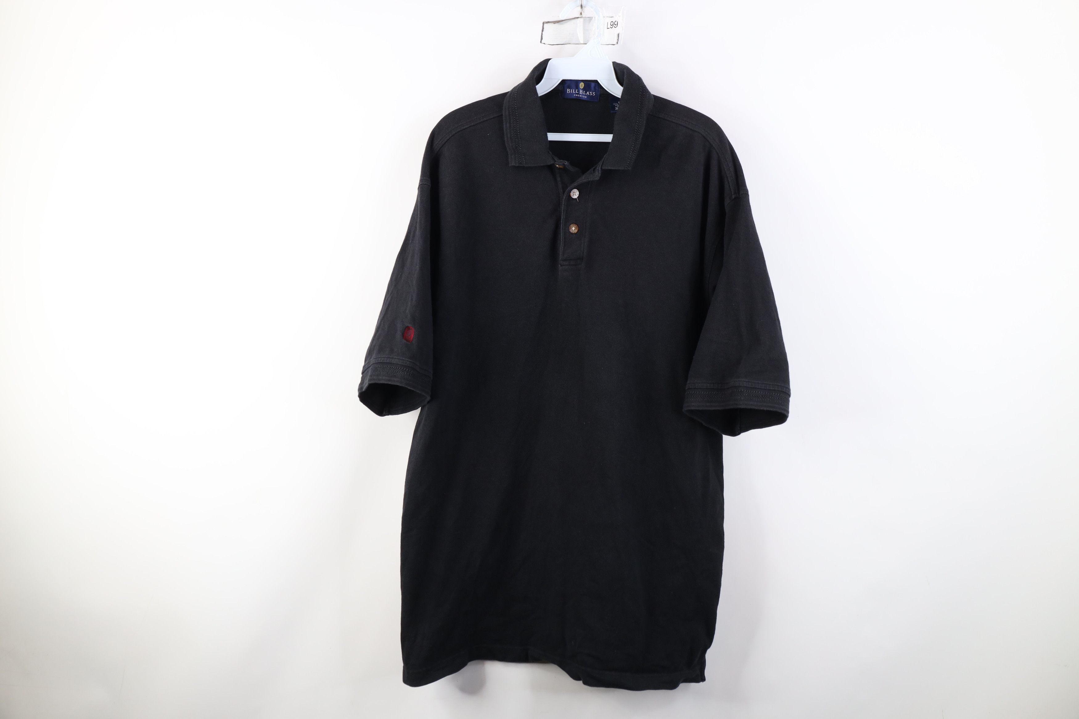 Vintage Vintage 90s Streetwear Baggy Golf Polo Shirt Black Cotton Size US L / EU 52-54 / 3 - 1 Thumbnail