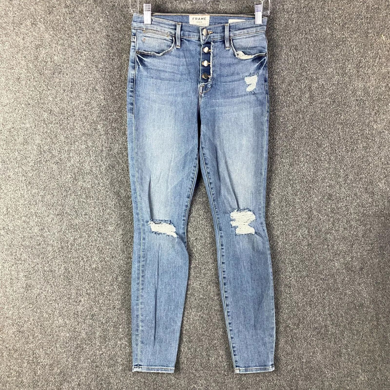 Frame Frame Jeans Women's 27 Le High Skinny Stretch Button Fly Size 27" / US 4 / IT 40 - 1 Thumbnail