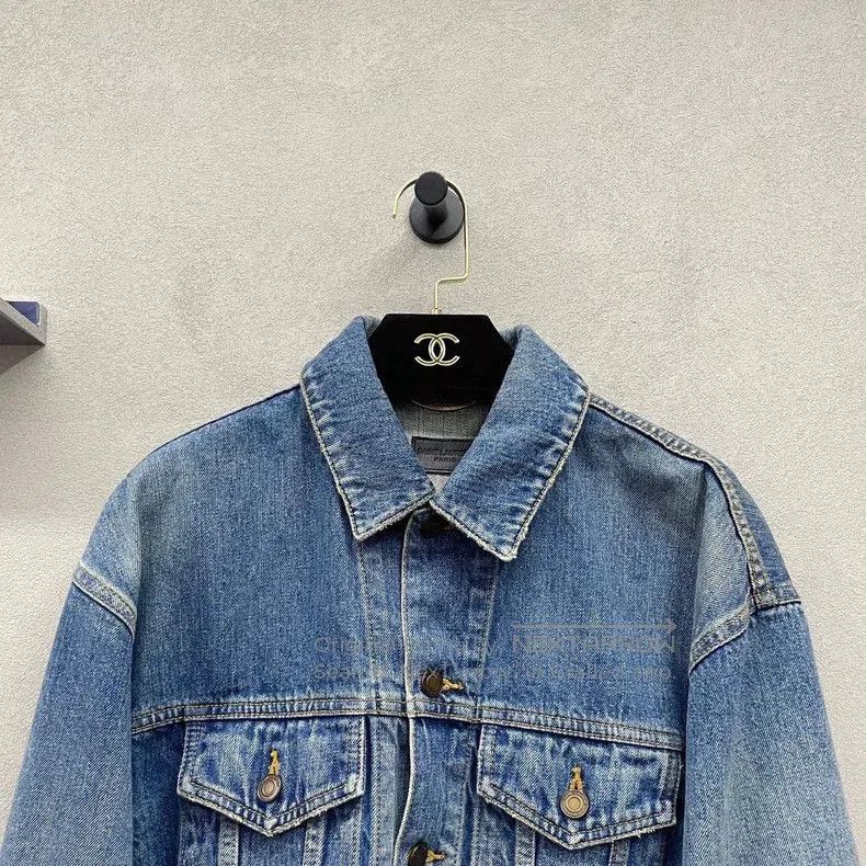 Yves Saint Laurent YSL Short Blue Denim Jacket. Size US M / EU 48-50 / 2 - 4 Thumbnail