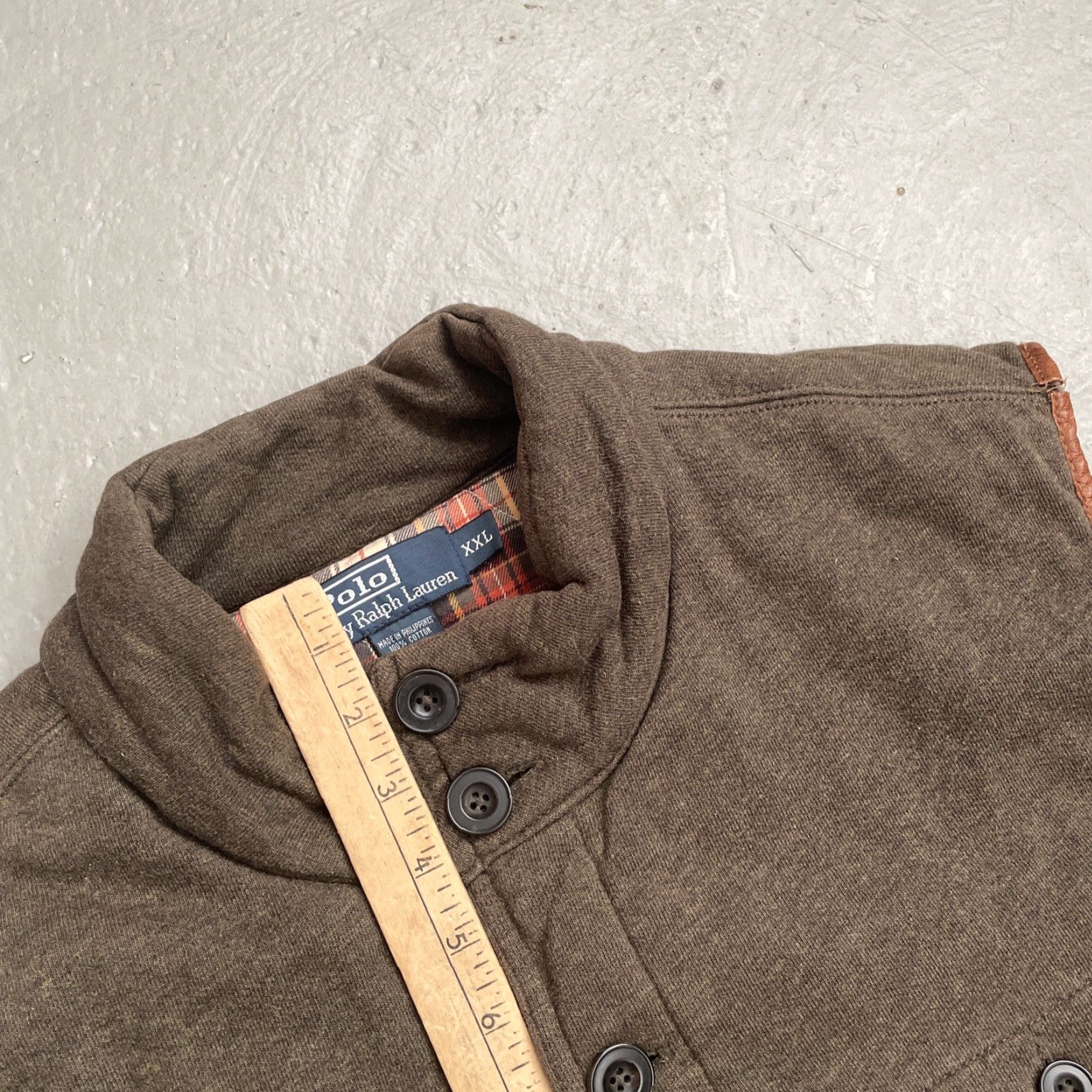 Polo Ralph Lauren VINTAGE Polo Ralph Lauren Vest Shirt Mens 2XL Leather Trim Cotton Flannel Lined Brown Quilted 90s Hunting Utility Insulated Size US XXL / EU 58 / 5 - 4 Thumbnail