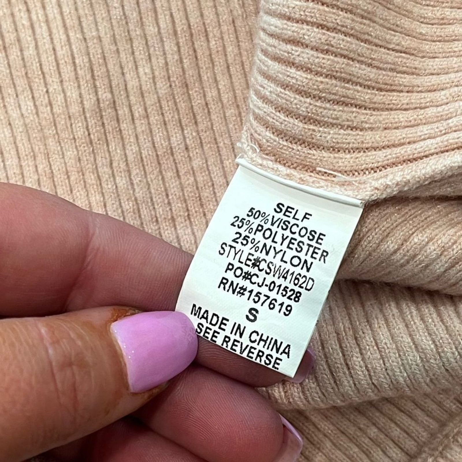 Vintage Vestique Peach Ribbed Knit Long Bubble Sleeve Sweater Size S Size S / US 4 / IT 40 - 3 Thumbnail