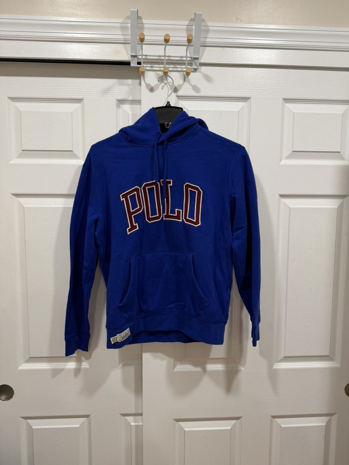Royal blue burgundy logo hoodie