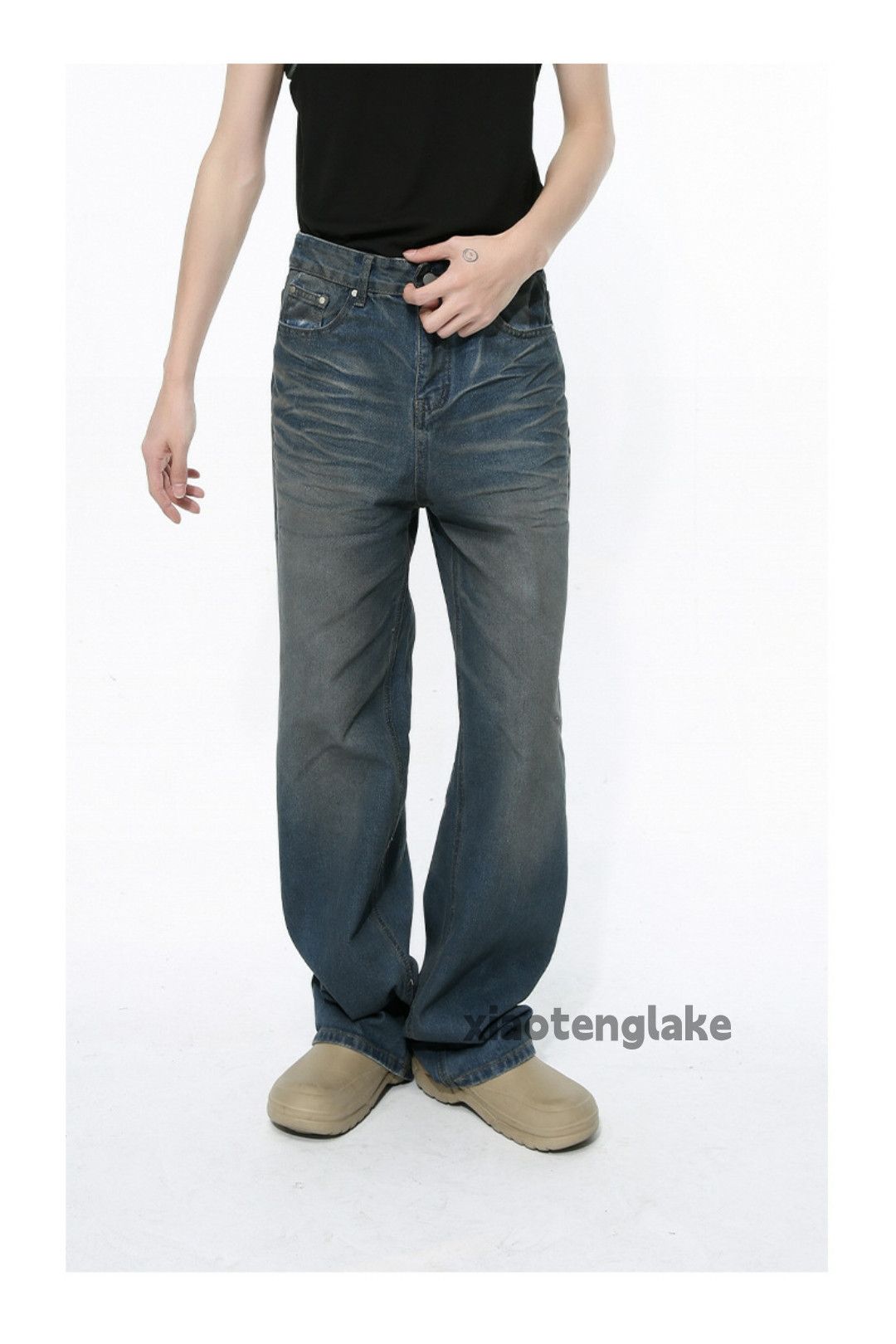 Jean × Vintage washed faded skate hiphop stain punk grunge jeans Size US 32 / EU 48 - 4 Thumbnail