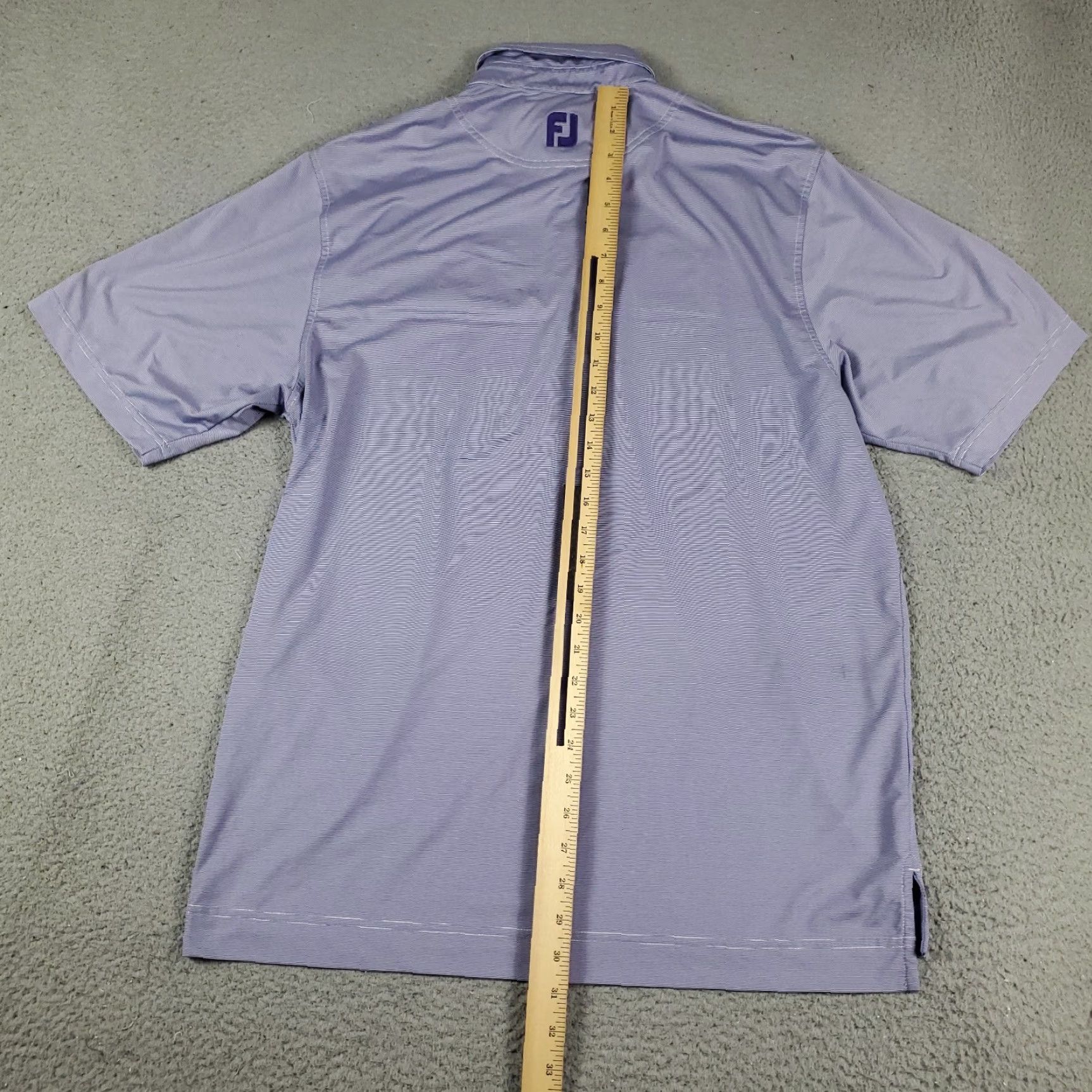 Footjoy FJ Polo Shirt Mens M Purple Striped Shirt Polo Size US M / EU 48-50 / 2 - 3 Thumbnail