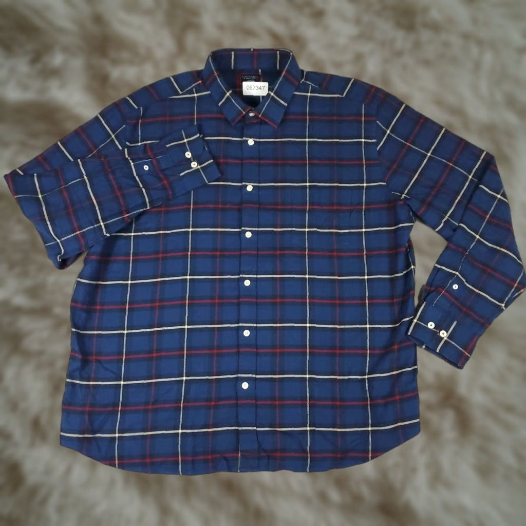 UNTUCKit UNTUCKit Shirt Mens 3XL Blue Plaid Flannel Button Up Long Sleeve Shirt Size US XXL / EU 58 / 5 - 1 Thumbnail