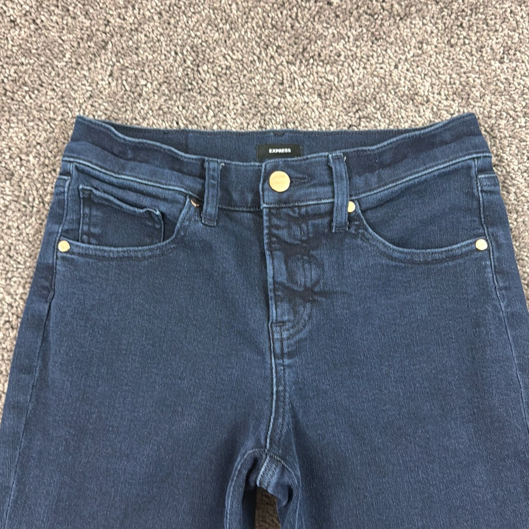 Express Express Jeans Women Boot Cut Jeans 2 Regular Low Rise Dark Wash Stretch Denim 25x33 Size 26" / US 2 / IT 38 - 2 Thumbnail
