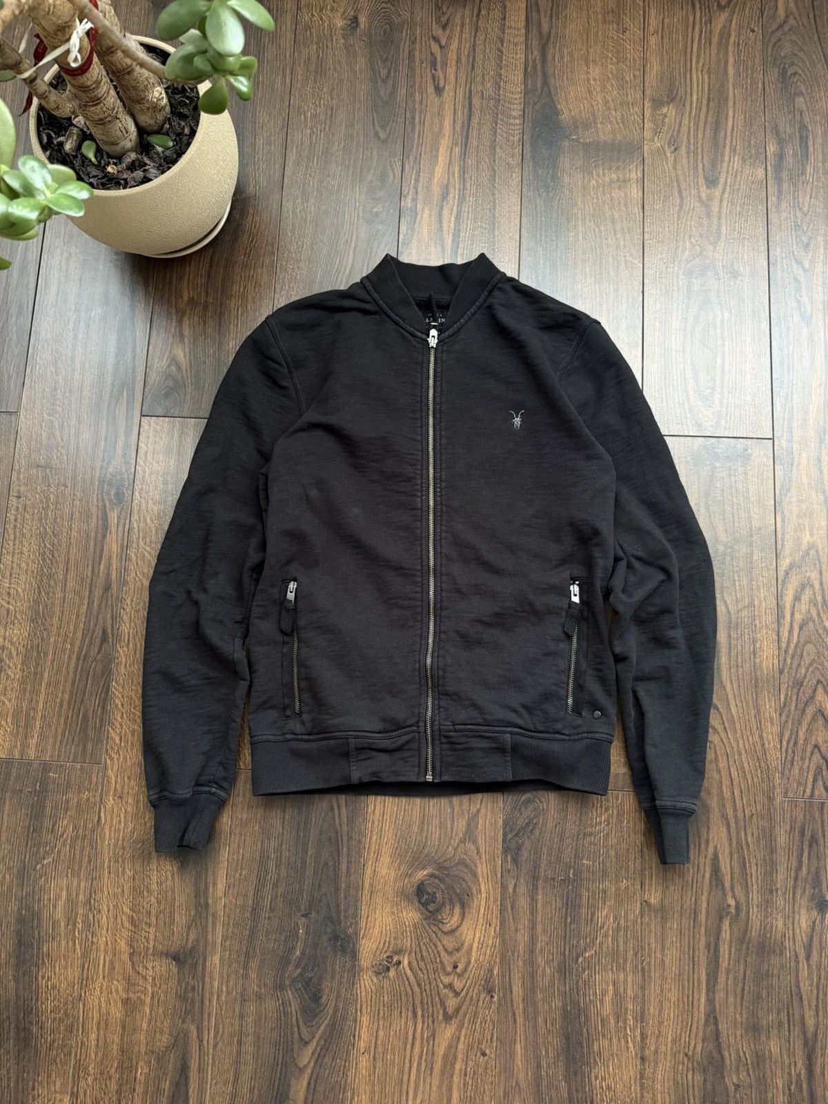 Allsaints Allsaints Bomber Zip Up Japanese Small Logo Lux Y2K Hoodie Size US S / EU 44-46 / 1 - 2 Thumbnail