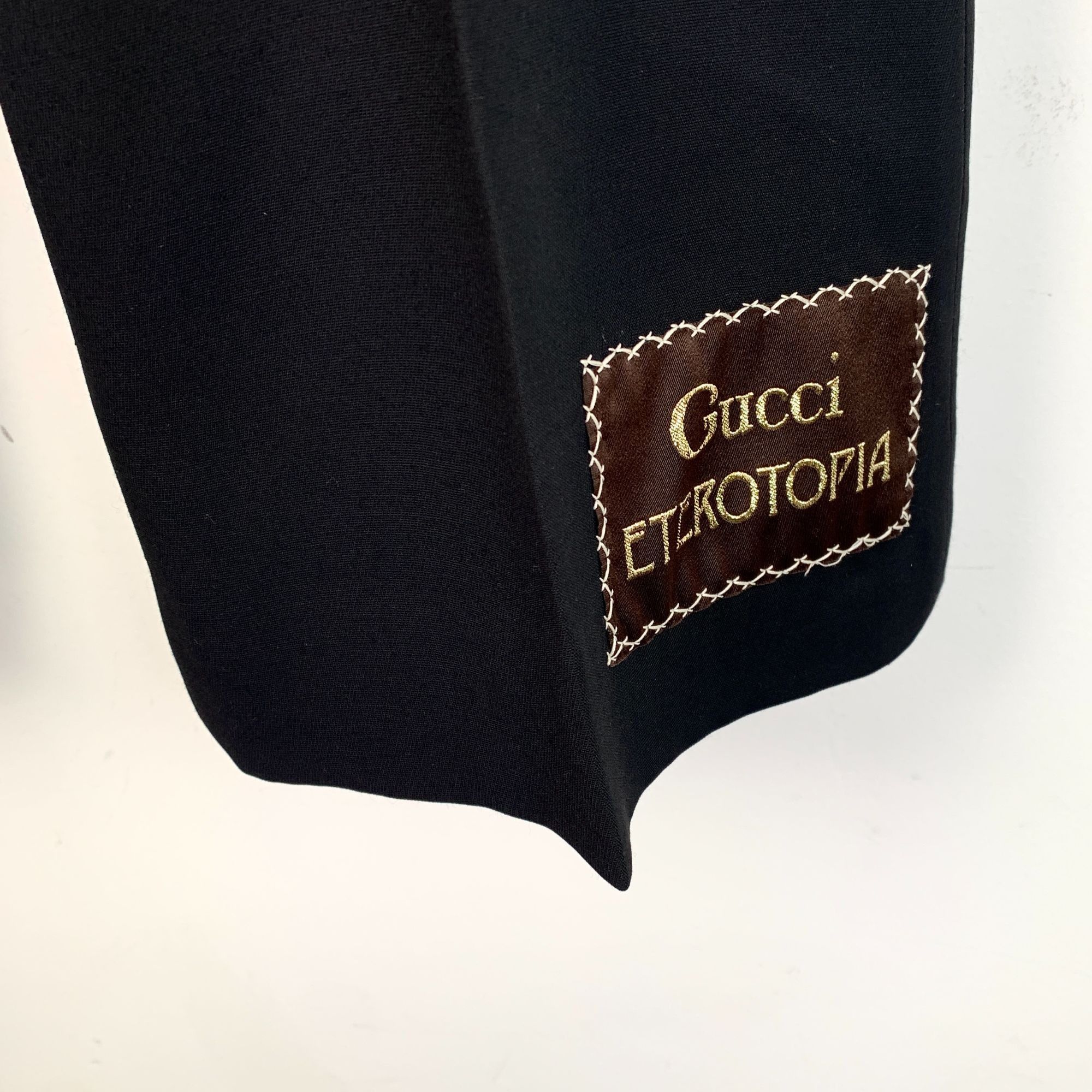 Gucci Gucci Black Logo Silk-Wool Blend Casual Trousers (Size 36) Size 36" / US 14 / IT 50 - 6 Thumbnail