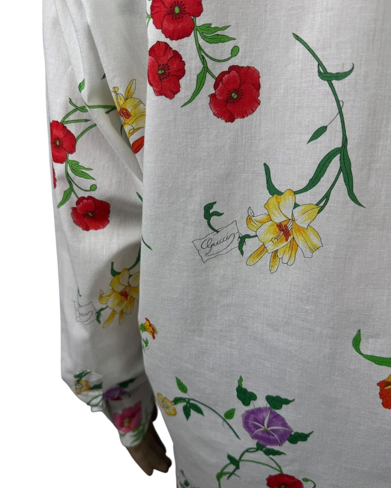 Gucci Gucci Floral Printed Shirt Vintage Cotton size 14 1/2 37 Size L / US 10 / IT 46 - 10 Thumbnail