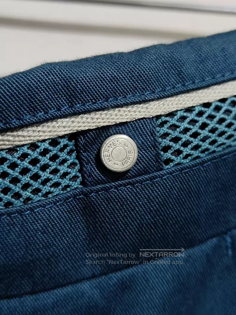 Hermes Hermes Trousers, Classic Blue, 100% Cotton Size 42R - 3 Thumbnail