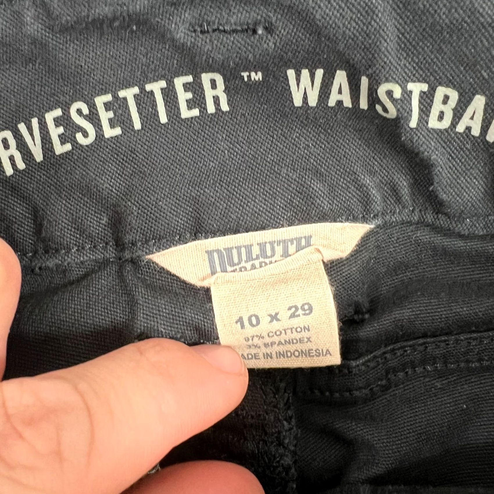 Vintage Duluth Trading Women’s Curvesetter Waistband Cargo Pants Black 10x29 Size 32" / US 10 / IT 46 - 7 Thumbnail