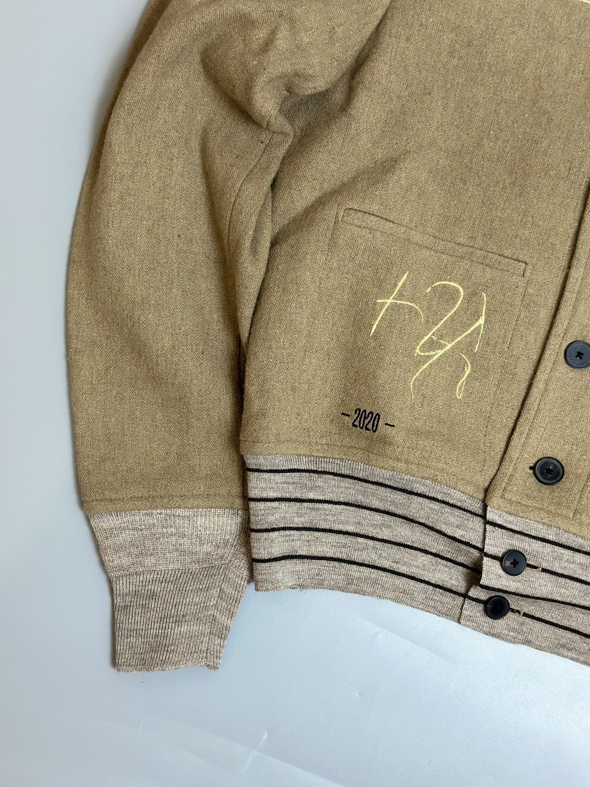 Haider Ackermann NWT Haider Ackermann Beige Embroidered Aviator Bomber Jacket Size US M / EU 48-50 / 2 - 2 Thumbnail