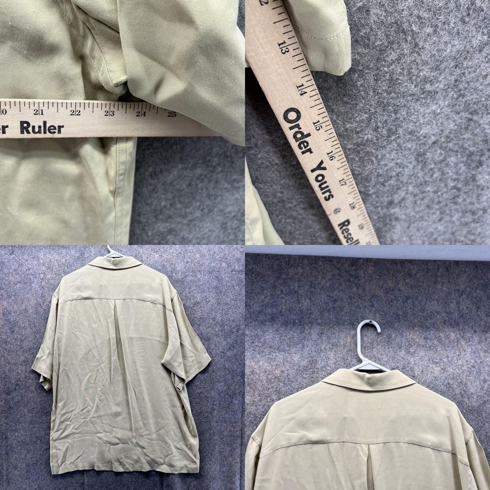 Vintage VINTAGE Jhane Barnes Shirt Men L Khaki Casual Tan Beige Button Down Preppy Silk Size US L / EU 52-54 / 3 - 8 Thumbnail