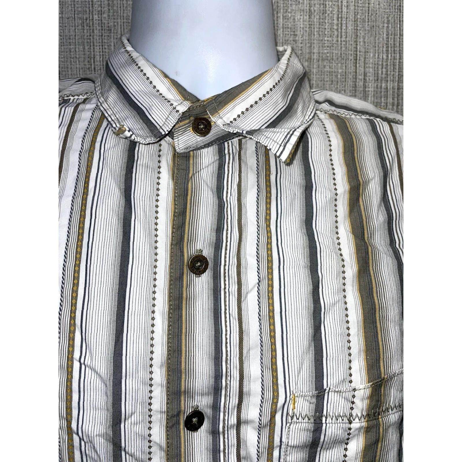 Vintage Kuhl White Striped Button-Up Shirt Mens M Size US M / EU 48-50 / 2 - 2 Thumbnail