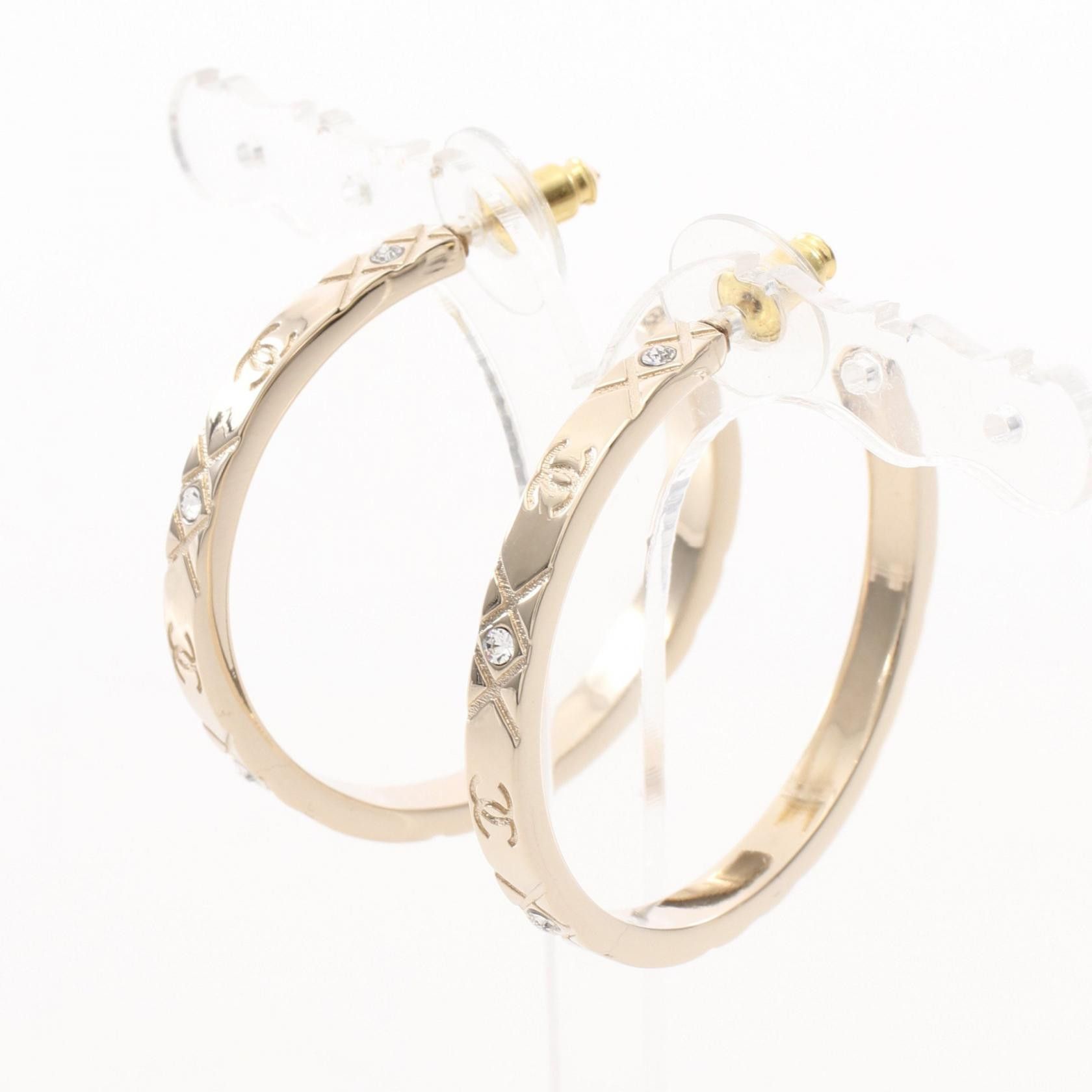 Chanel Chanel Chanel Coco Mark Hoop Earrings Metal Earrings DUTY FREE for USA Size ONE SIZE - 1 Thumbnail