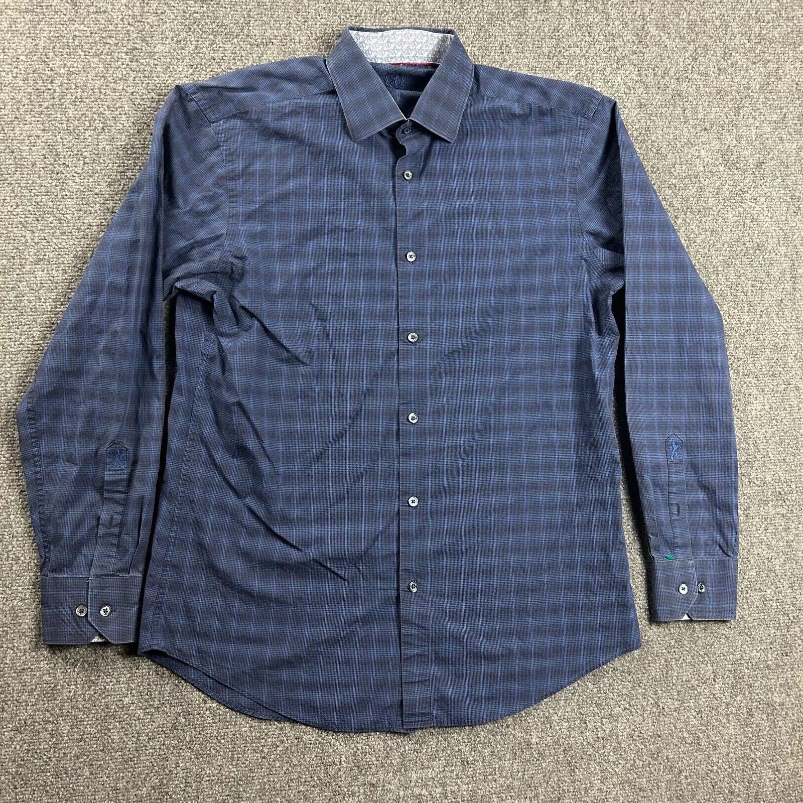 BUGATCHI Bugatchi Uomo Shirt Mens 16 Check 34/35 Button Up Cotton Size US L / EU 52-54 / 3 - 1 Thumbnail