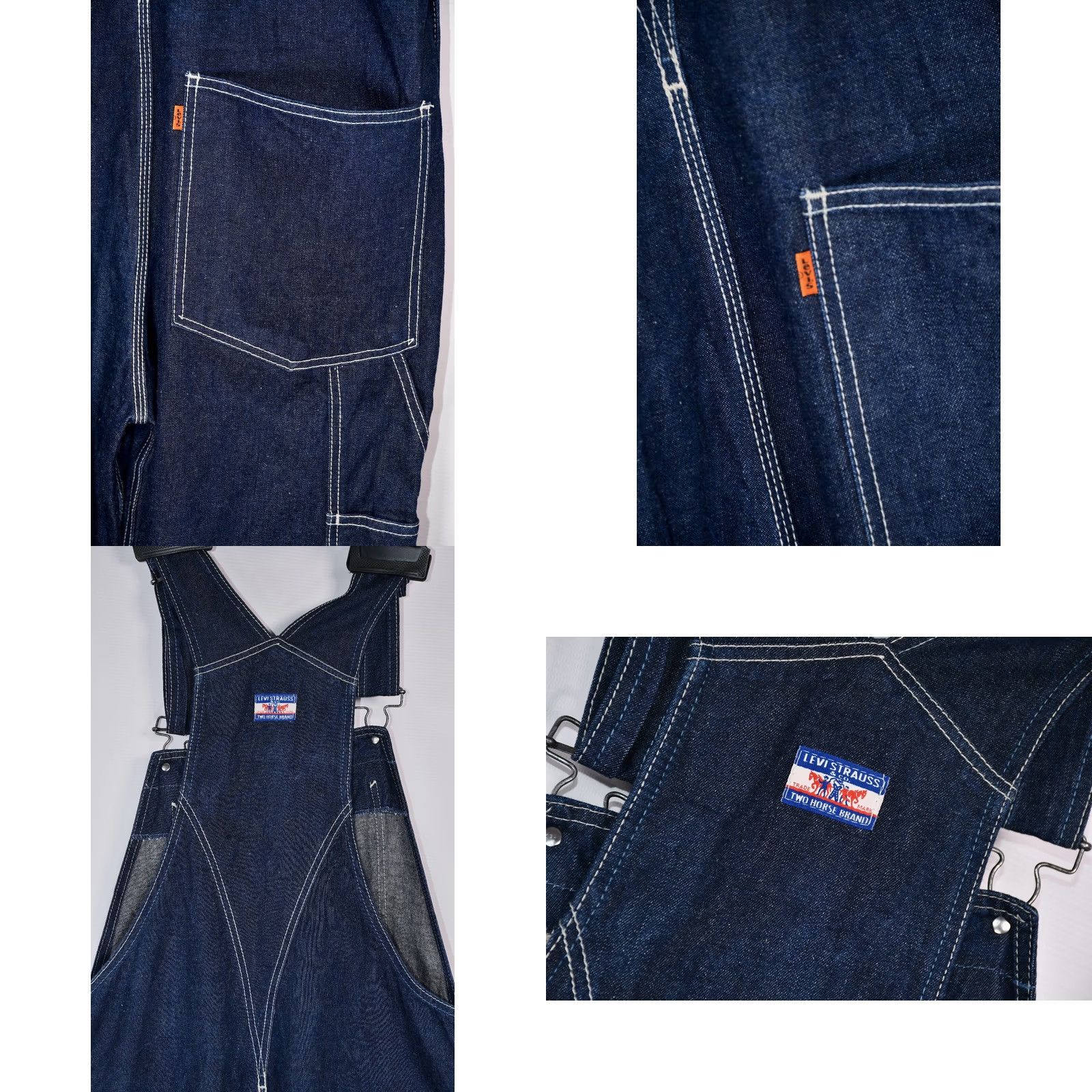 Levi's VINTAGE Levi’s 667 Orange Tab Overalls Denim Bib Jeans Men XL Blue Cotton Denim Straight Jeans Mens XL Blue 90s Size US 36 / EU 52 - 8 Thumbnail