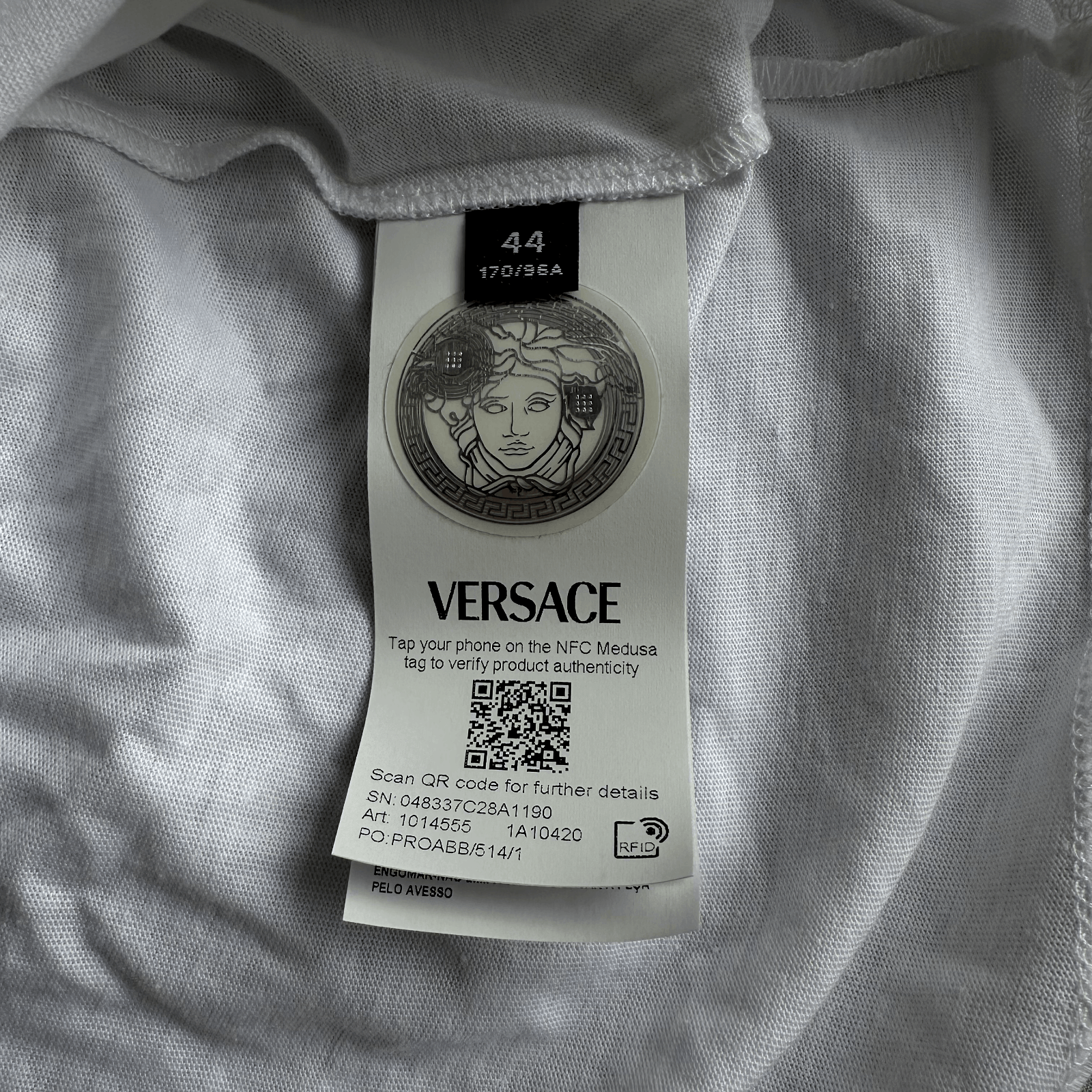 Versace Versace White Shirt With Golden Medusa Head On Chest Size M Size M / US 6-8 / IT 42-44 - 4 Thumbnail