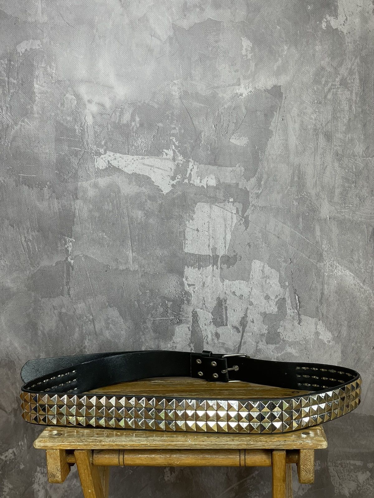 Japanese Brand × Vintage Y2k Vintage Pyramid Studded Belt (Cowboy Metal Logo ) Size ONE SIZE - 5 Thumbnail