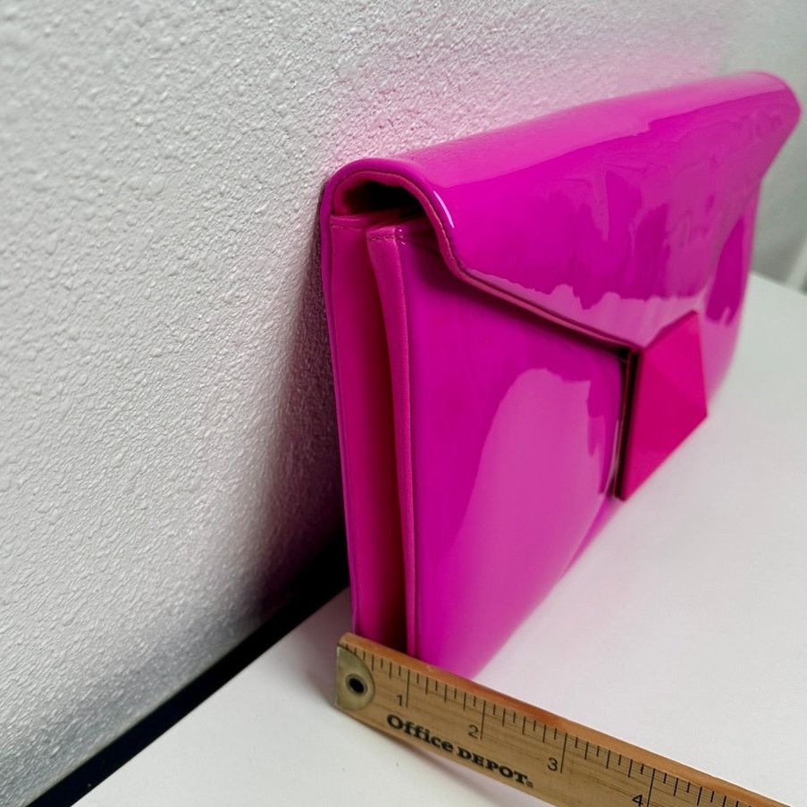 Valentino Valentino Hot Pink Patent Leather Large Envelope Clutch Size ONE SIZE - 13 Thumbnail