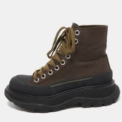 Alexander McQueen o1y1024 Ankle Boots in Military Green Size US 6 / EU 39 - 3 Thumbnail
