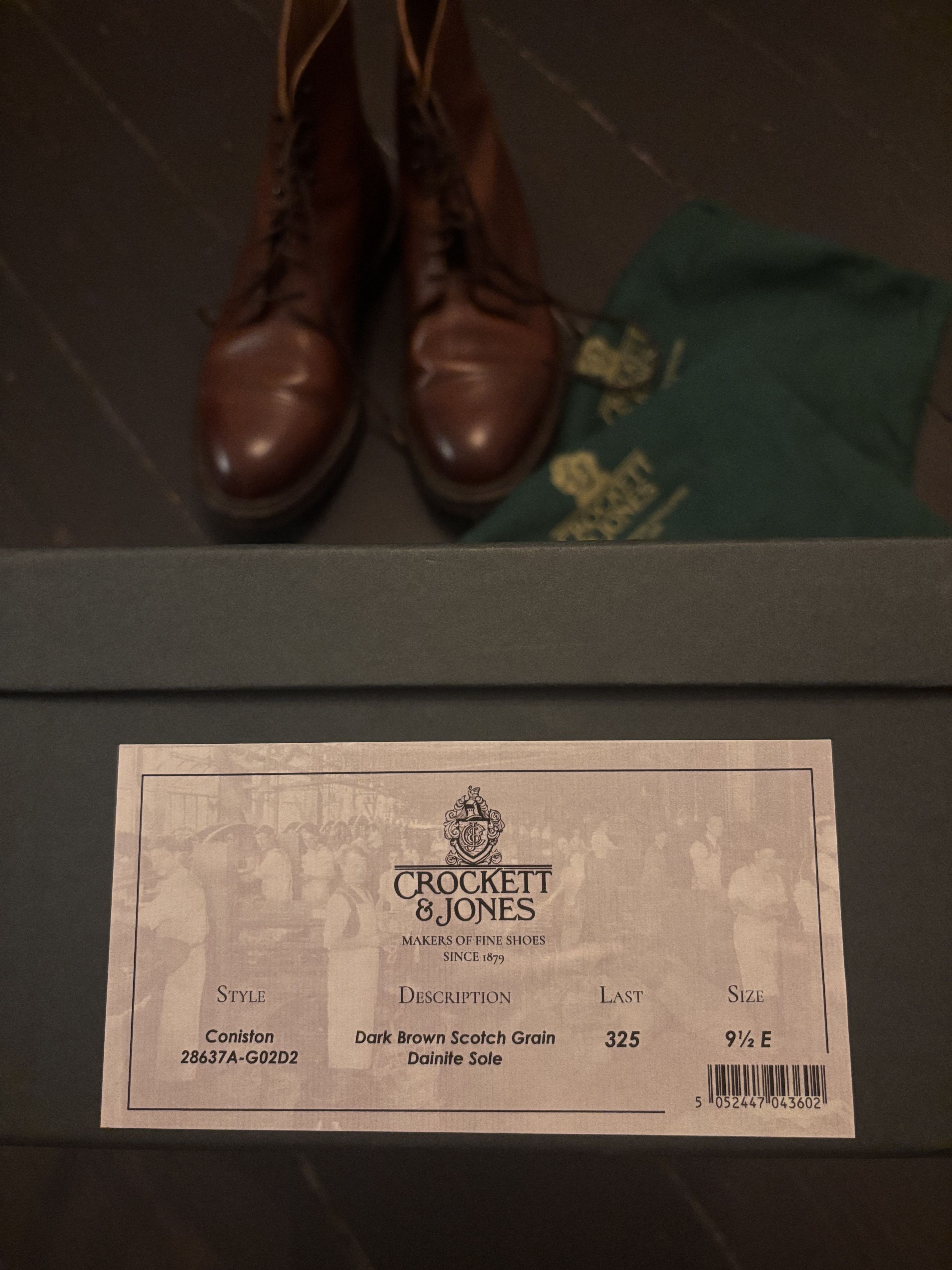 Vintage Crockett & Jones Coniston – Dark Brown Scotch Grain Last325, Men's (Size 10.5) — image 2 of 6