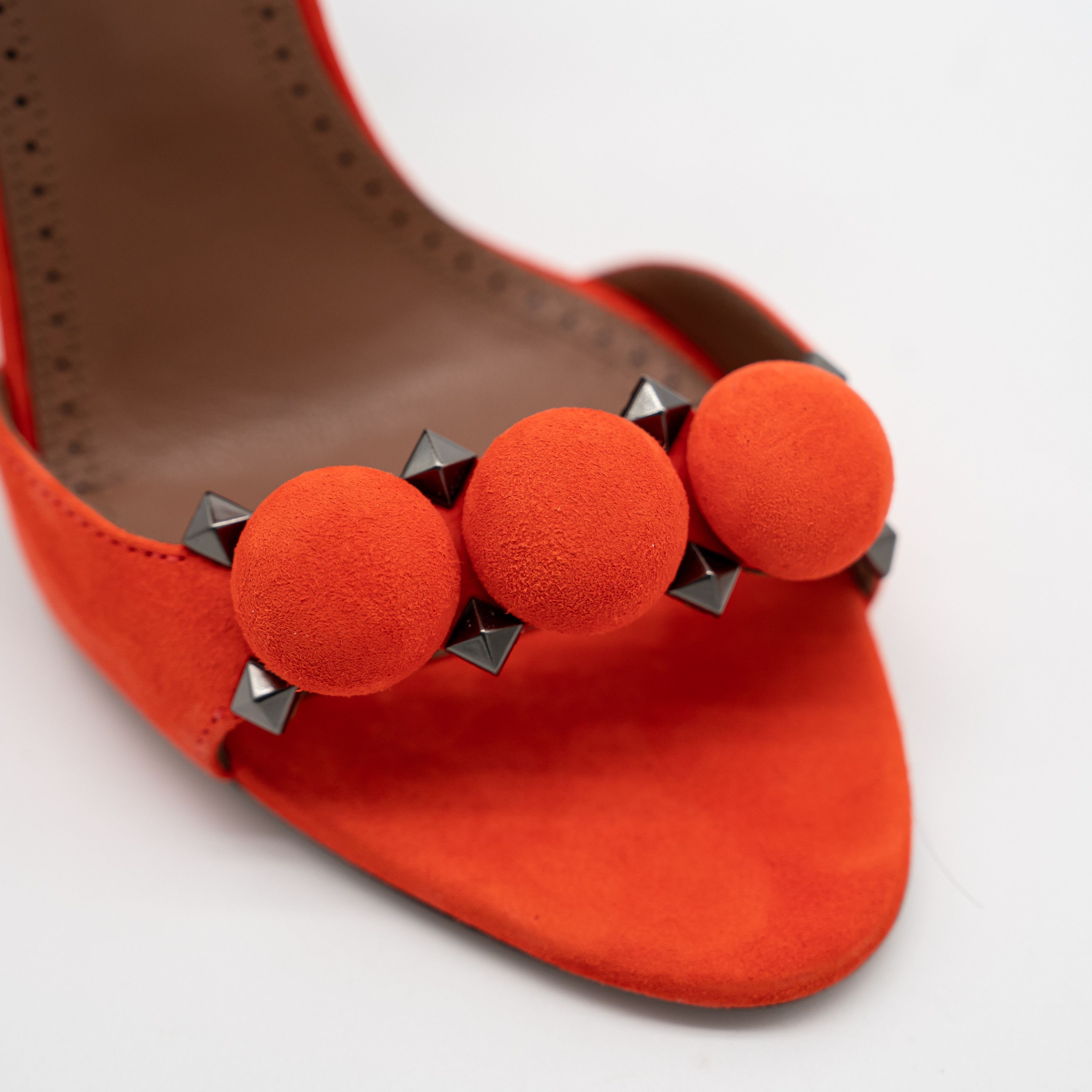 Alaia 37eu 7 US Alaia La Bombe 90 Red Sandals Strap Suede Heels Size US 7 / IT 37 - 6 Thumbnail