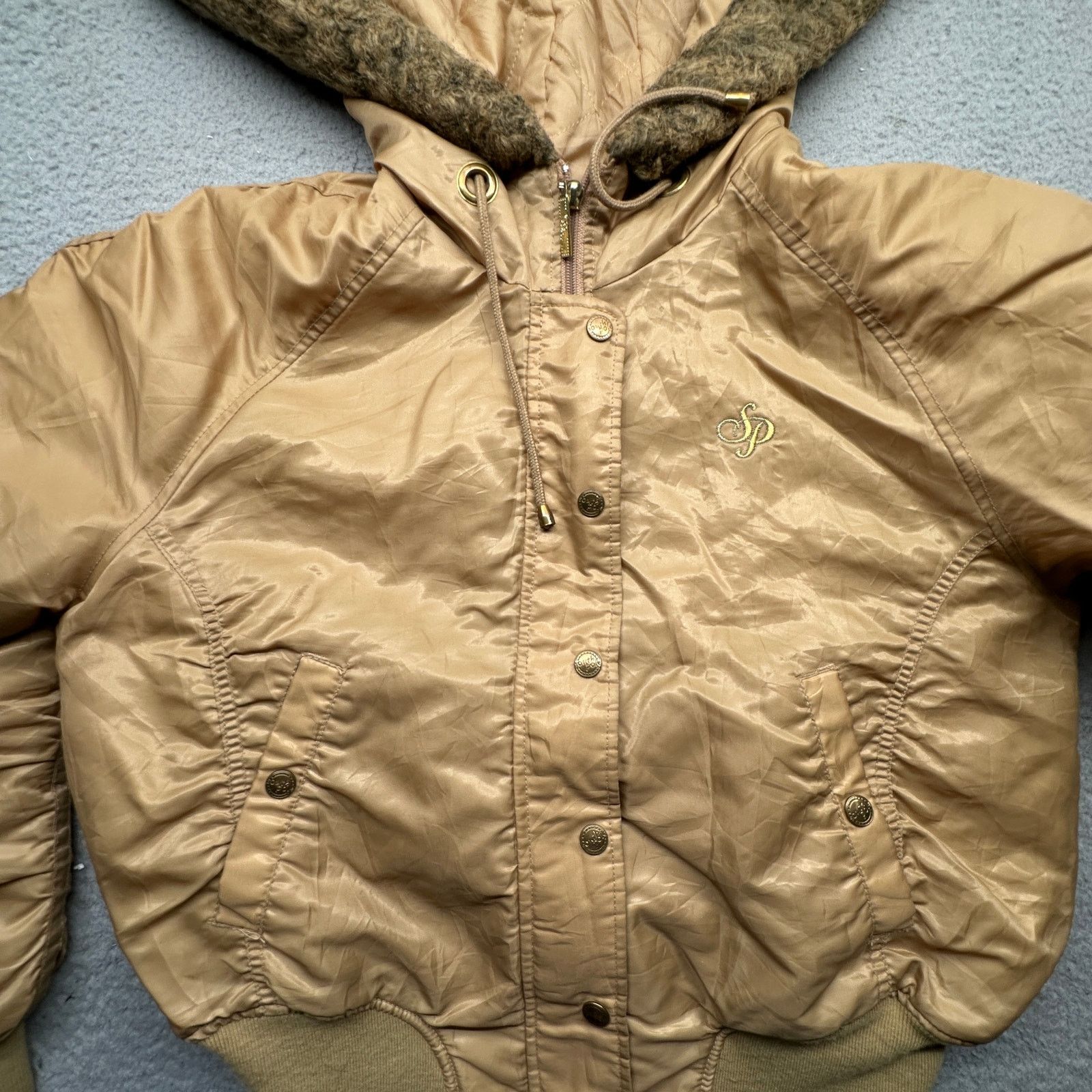 Southpole Vintage Y2K Southpole Gold Flight Bomber Jacket Womens Small Size S / US 4 / IT 40 - 8 Thumbnail