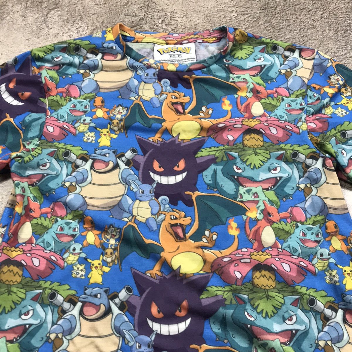 Vintage Vintage 90s Pokemon All Over Print Graphic Tee Y2K Rave XS Size US XS / EU 42 / 0 - 3 Thumbnail