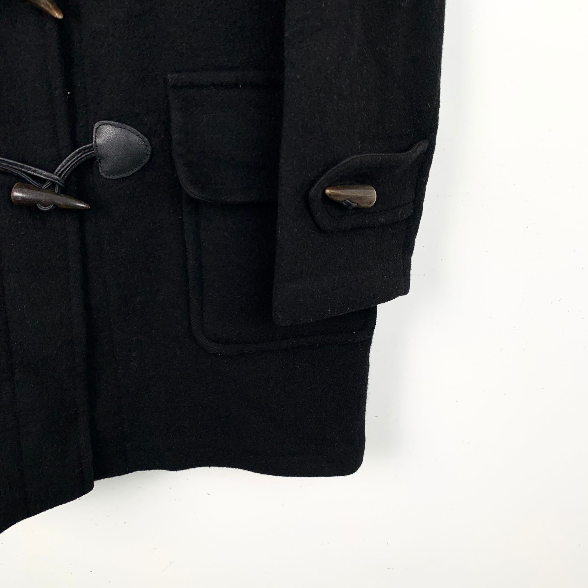 Burberry Burberry Black Wool Hooded Toggle Coat (Size XS) Size XS / US 0-2 / IT 36-38 - 5 Thumbnail