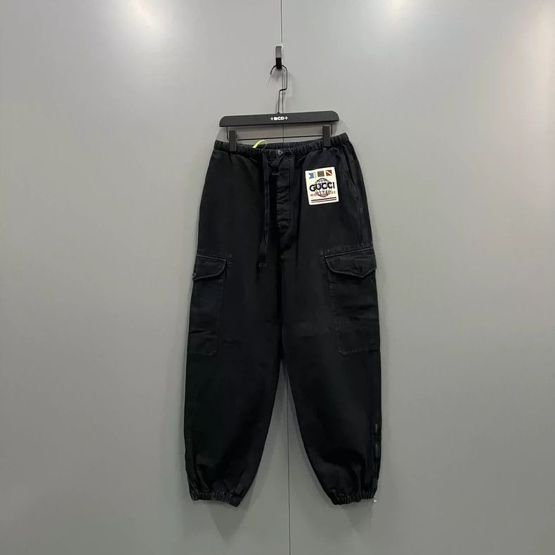 Gucci Cotton diamond nautical logo patch cloth trousers 250