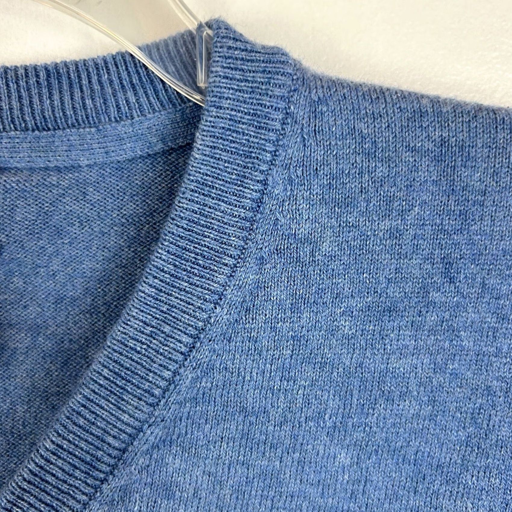 Vintage L.L. Bean Sweater Mens Large Tall Cashmere Cotton V-Neck Blue Pullover Classic Knit Shirt Mens Size US L / EU 52-54 / 3 - 5 Thumbnail