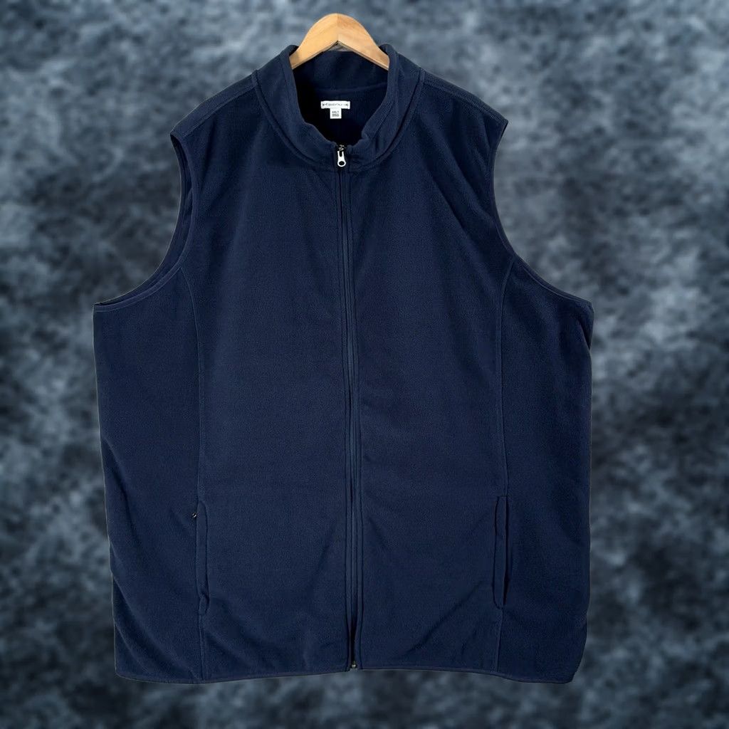 Vintage DXL Vest Mens 4XLT Tall Blue Full Zip Fleece Jacket Size US XXL / EU 58 / 5 - 1 Thumbnail
