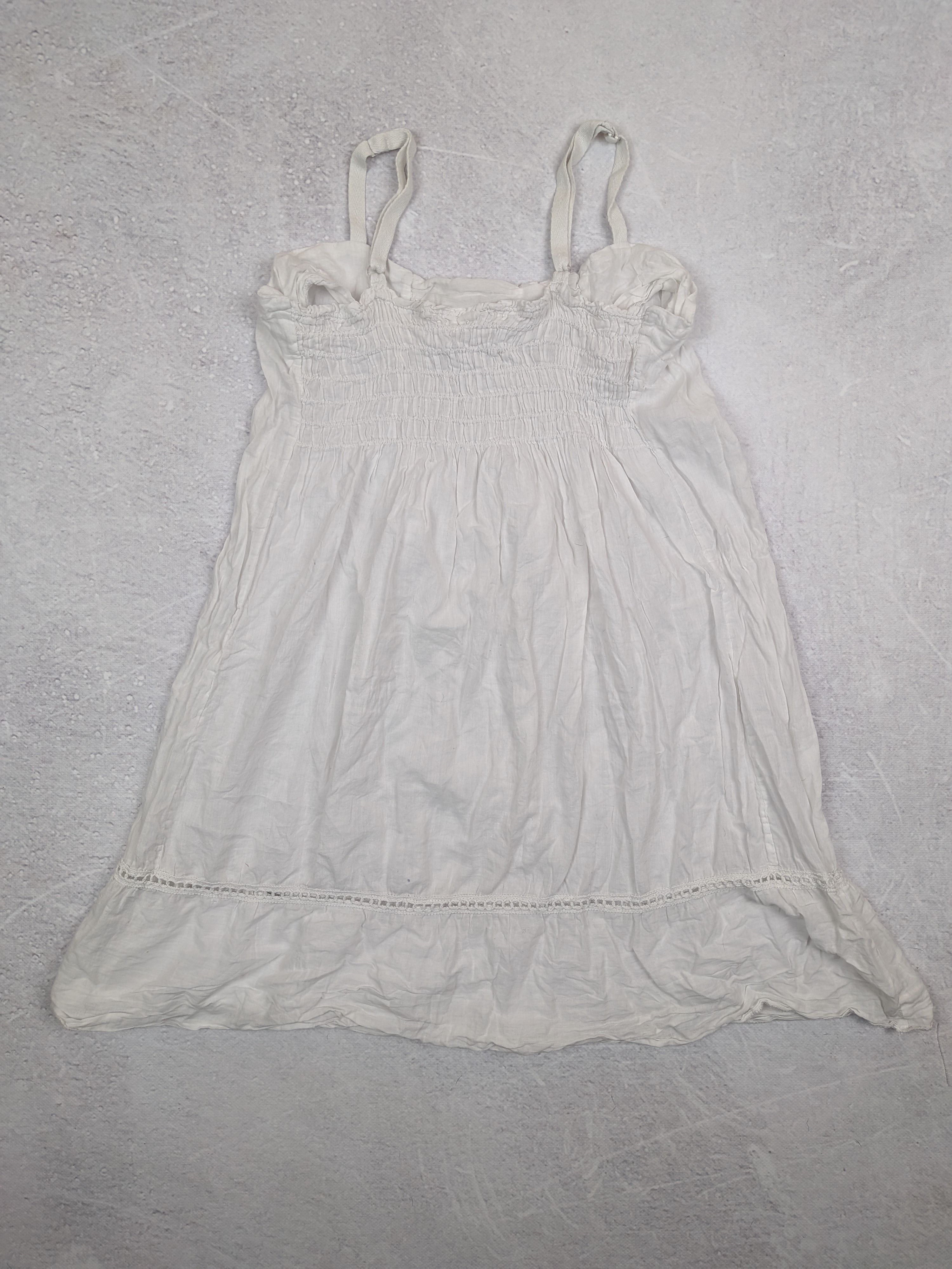 Other Boho Hippie Sundress White Vintage Y2K Size S / M Size M / US 6-8 / IT 42-44 - 2 Thumbnail