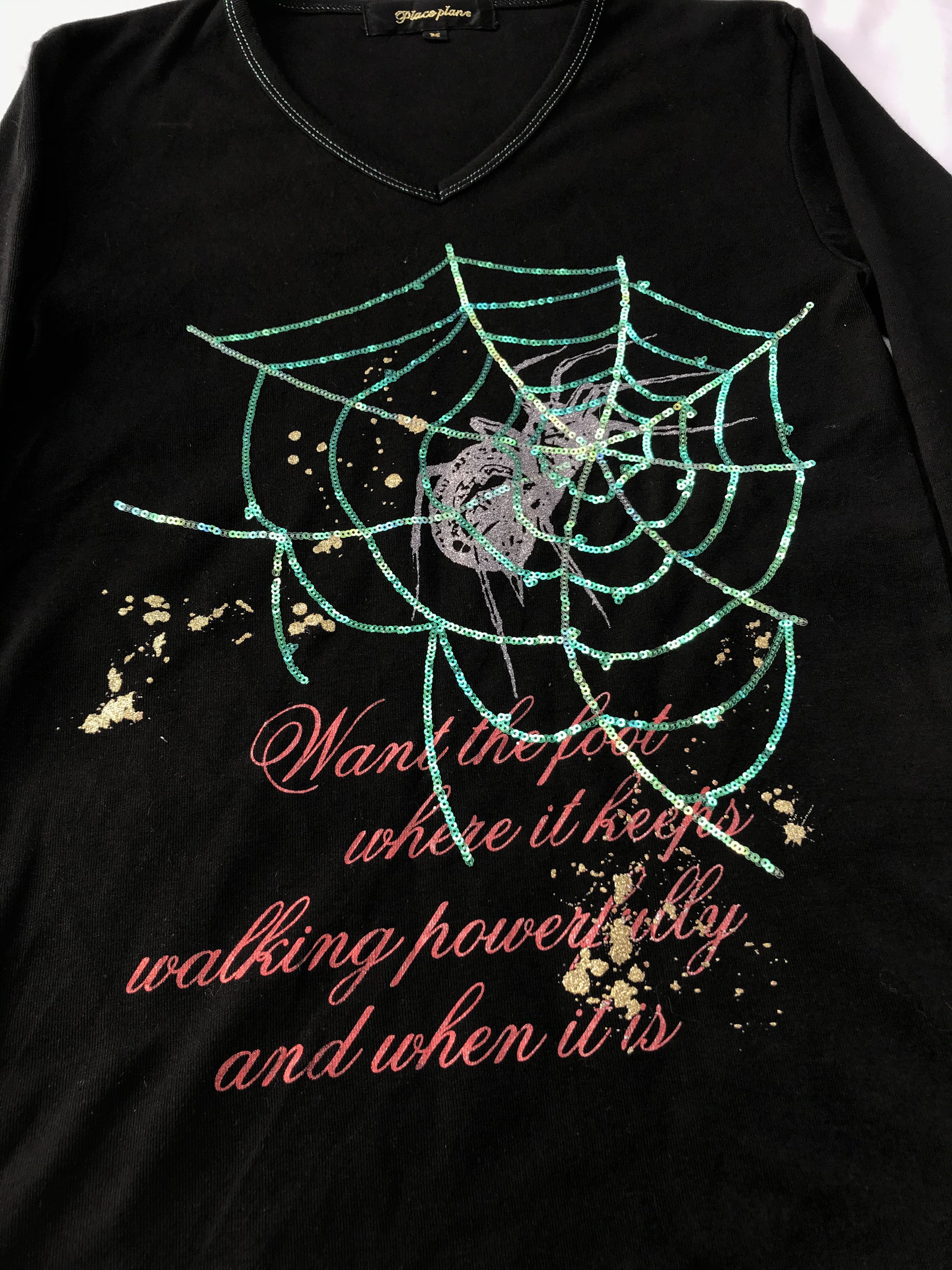 If Six Was Nine Place Plane Poem Spider Sequins Long Sleeve Size US XS / EU 42 / 0 - 2 Thumbnail